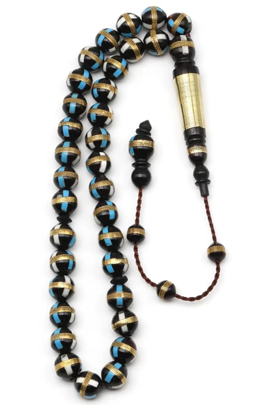 İşlemeli Kuka Ağacı Tesbih 7 mm Küre Kesim - Resim 2