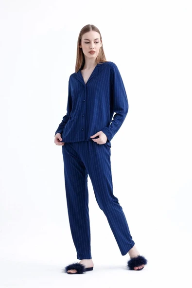 Espuar 775 Kadın Çizgili Penye Pijama Takımı - 5