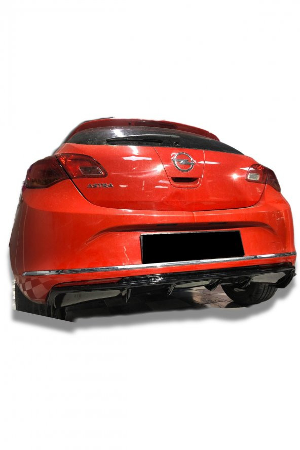 Opel Astra J Hatchback Mak.lı Rieger Arka Tampon Difüzörü (Plastik) Piano Black - 2
