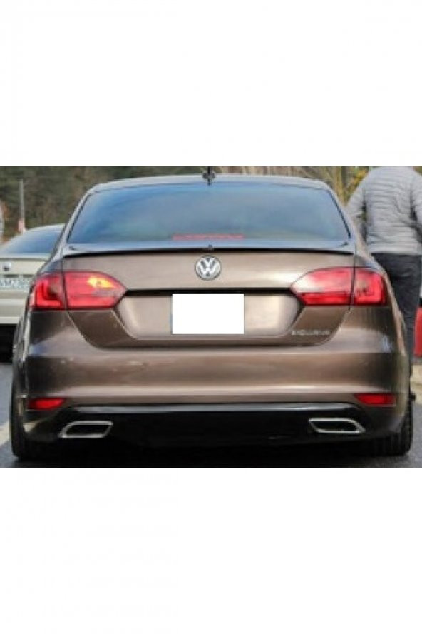Volkswagen Jetta Mak.sız Egzoz Görünümlü Arka Tampon Difüzörü (Plastik) Piano Black - 2