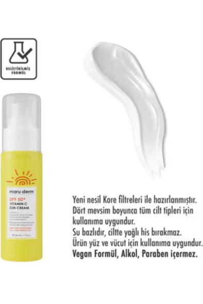 Maruderm C Vitamini İçerikli Güneş Kremi SPF50+ – Aydınlatıcı & Antioksidan Etki, 50 ml - 4