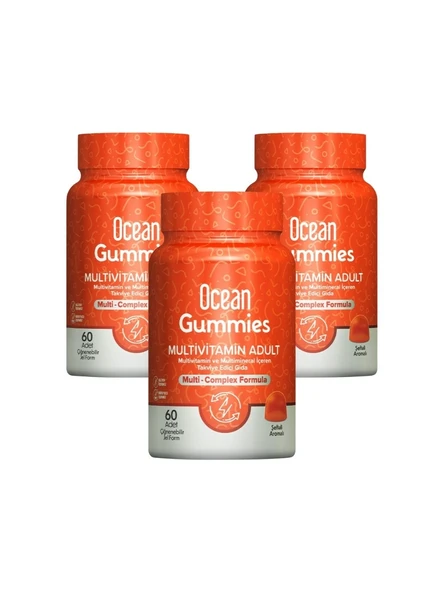 Ocean Gummies Multivitamin Adult 60 Çiğnenebilir Jel Form 3 ADET