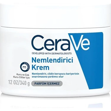 CeraVe Nemlendirici Yüz Ve Vücut Kremi-Kuru Ciltler İçin Seramid Ve Hyalüronik Asit İçerikli 340gr