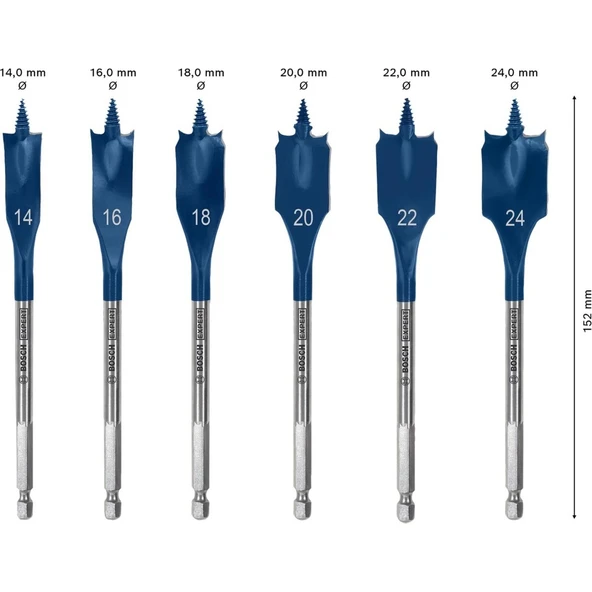 Bosch EXP Yaprak Matkap Ucu Seti 14-24 mm 6’lı - 2