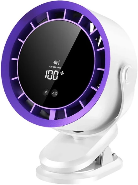 The Wlue Dijital Sessiz Masaüstü Vantilatör / 1800 RPM Klipsli fan Soğutucu/Şarjlı 3600 mAh / 4 Kademeli ürün görseli 1