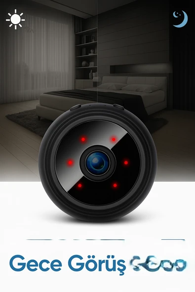 QASUL Mini Kamera WiFi Kamera 1080P Mikro Ses Kaydedici Kablosuz Küçük Boy Kamera - 5