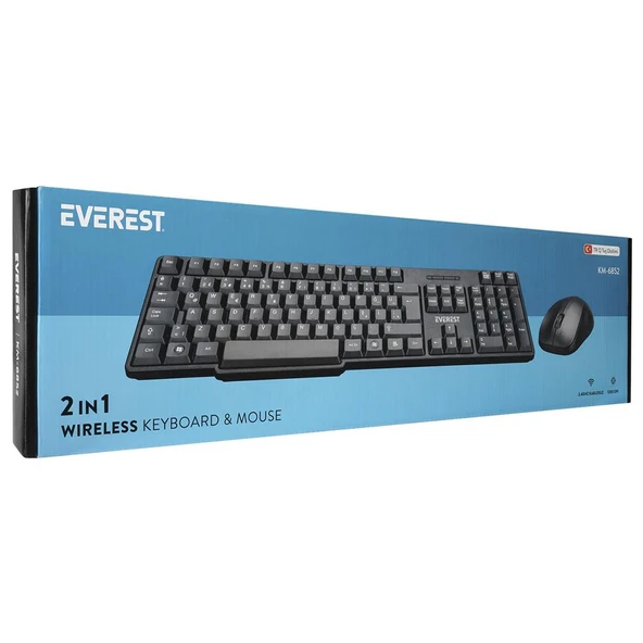 Everest KM-6852 Siyah Usb Kablosuz Combo Q Standart Klavye + Mouse Set - 2