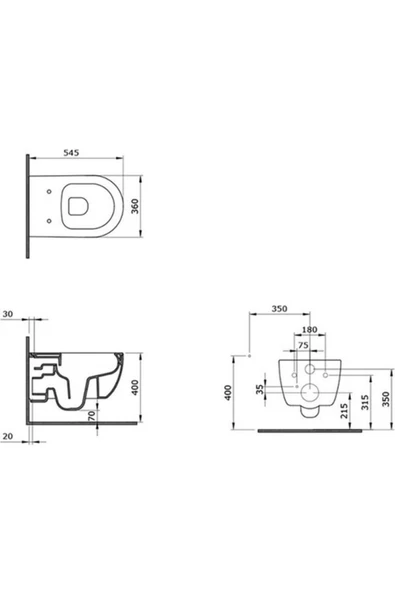 V-tondo Rimless Asma Klozet Kanalsız Kapak Hariç Mat Somon 1416-032-0128 - Resim 3