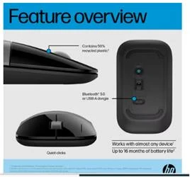 HP Z3700 758A9AA Bluetooth 2.4GHz 1600DPI Silver Wireless Optik Mouse - 4