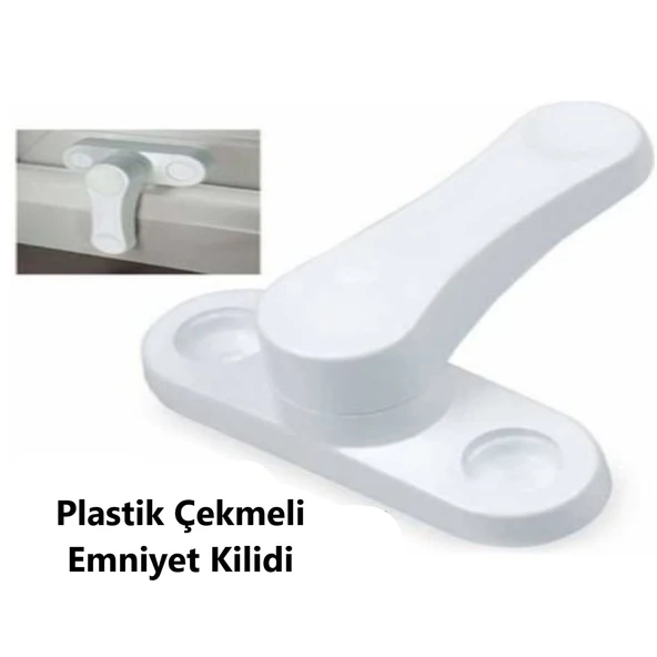 Pvc Çekmeli Kapı Pencere Emniyet Kilidi Pimapen Ev Çocuk Bebek Güvenlik Kilidi 4 Adet - Resim 4