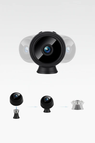 QASUL Mini Kamera WiFi Kamera 1080P Mikro Ses Kaydedici Kablosuz Küçük Boy Kamera - 3