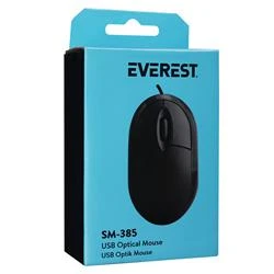 Everest SM-385 K 1.9M Bakır Kablolu USB Siyah 1000dpi Optik Mouse - 4