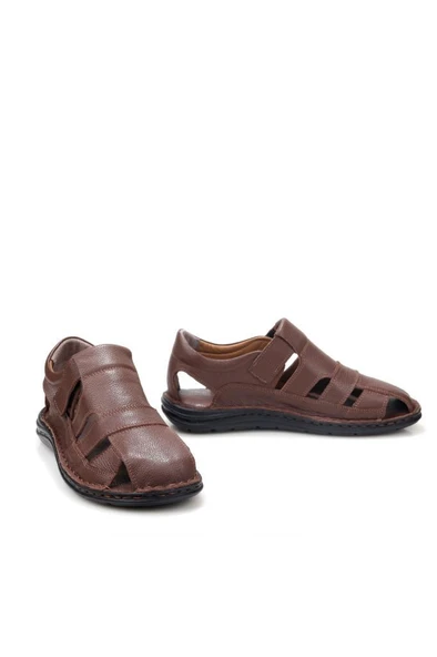 Pisagor Ps-33760 Erkek Ortopedik Deri Günlük Sandalet Ayakkabı - 3