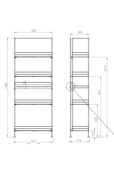 Akroraf Teşhir Standı Siyah - Resim 8