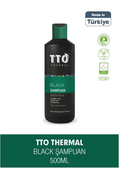 TTO Thermal Black 500 ml Saç ve Vücut Şampuan