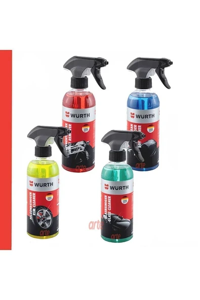 Würth Araç Dış Bakım Temizlik Seti – Jant, Böcek, Cam ve Kuru Temizleme | 4’lü Set | - 1