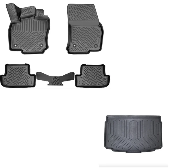 Volkswagen T-Roc 2017 Sonrası Uyumlu 3D Havuzlu Paspas ve ALT Bagaj Havuzu Set