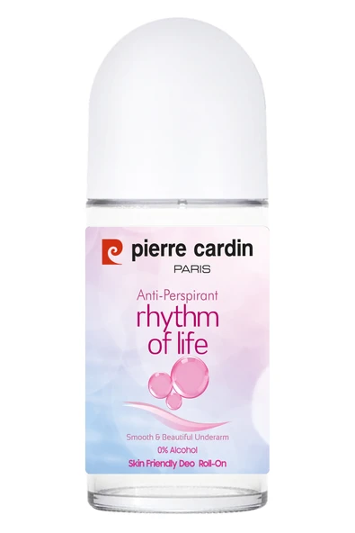 Pierre Cardin Roll-on Kadın Deodorant Ter Kokusu Önleyici Leke Bırakmayan 48 Saat Anti-perspirant Koruma-Rythm Of Life-Hayatın Ritmi-50 ml