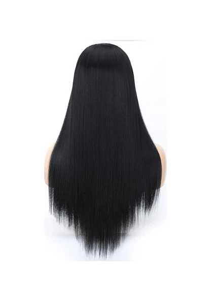 Cbtx Peruk Yarım Başlık Uzun Düz Saç U Şekilli Peruk Başlığı, Renk: 1.us-1b Siyah - 4