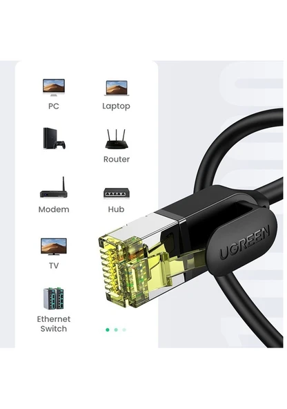 Cbtx Ugreen 80414 CAT7 RJ45 LAN Ethernet Kablosu 10 Gbps 1 Metre - 12