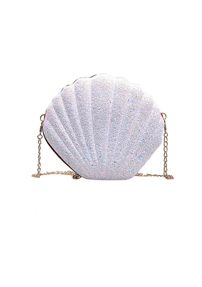 Moda Payetli Tek Omuz Çapraz Askılı Şık Çanta Beyaz - 2