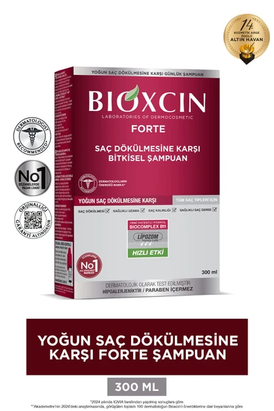 Bioxcin Forte 300 ml Şampuan - Yoğun Dökülme Şampuanı Tüm Saç Tipleri