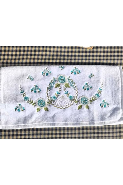 Peacock 6'lı 3 Boyutlu Floş Nakışlı , Çantalı Hediyelik Premium Set %100 Pamuk - 2