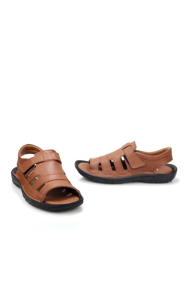 Pisagor Ps-33720 Erkek Ortopedik Deri Sandalet - 4