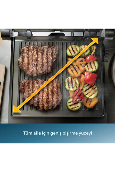 7000 Serisi Izgara ve Tost Makinesi, Hassas Dijital Kontrol, Izgara için Tam Açılır, HD6307/70 - Resim 10