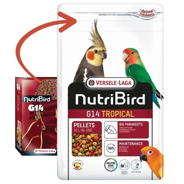 Versele Laga 1 kg (Açık Poşette) )Nutribird G14 Tropical Pelet Yem  Skt:09/2026 - 2