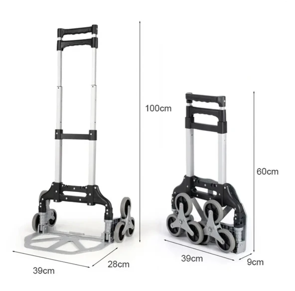 Katlanabilir Yük Taşıma  Arabası Altı Tekerlekli 70 Kg - 4