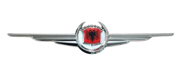 ÇELENK ARMA PLASTİK KROM ARNAVUT BAYRAĞI LOGOLU BEYAZ ÇERÇEVE