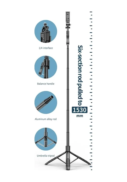 Cbtx L16 Katlanabilir Bluetooth Tripod Selfie Çubuğu - 4