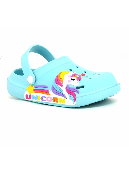 Calx Kız Çocuk Unicorn Figürlü Kaydırmaz Rahat Tabanlı Havuz - Plaj - Tatil - Bahçe Cross Terlik Sandalet - 11