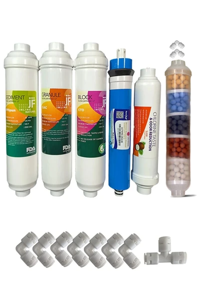 Jammy Filter Marka Inline Kapalı Kasa 6'lı Lg Membranlı Filtre Seti