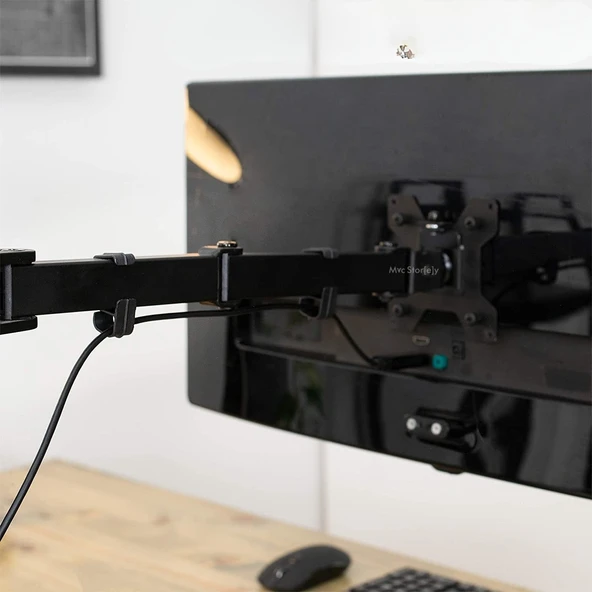 Monitör Kolu Monitör Standı Askı Aparatı Ayarlanabilir Ayağı Masaüstü Tutucu 14" 32" 10kg - 7