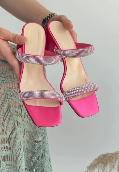 Froya Pembe Saten Topuklu Terlik - 2