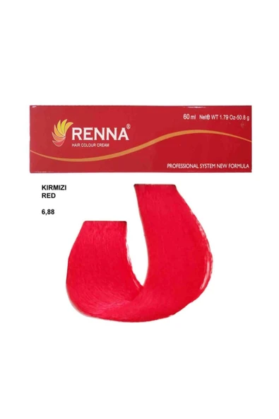RENNA Saç Boyası Tüp 60 Ml - 6-88 Kırmızı ( Oksidan Hediyeli )