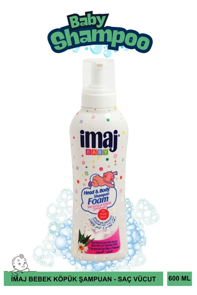 İMAJ İmaj Bebek Köpük Şampuan 600 Ml - Aloe Vera & Papatya Özlü Saç Vücut Köpüğü