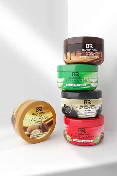BLACK RED Br Kil Maskesi Anti-aging Ve Nemlendirici Yüz Maskesi Argan Içerikli Killi Yüz Maskesi - 400g - 5