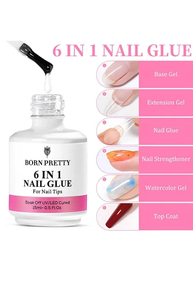 BORN PRETTY 6 in 1 Nail Glue Gel 15ml - 2