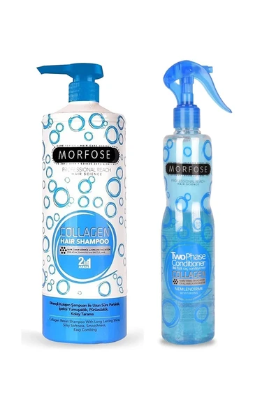 MORFOSE Collagene Şampuanı 2 In1 1000 ml + Morfose Collagene Fön Suyu 400 ml