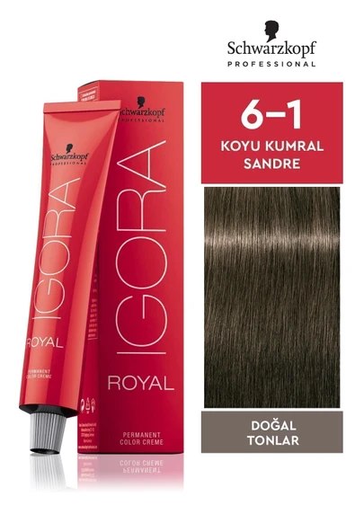 IGORA Royal Doğal Tonlar 6-1 Koyu Kumral Sandre Saç Boyası 60ml