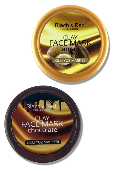 BLACK RED Killi Yüz Maskesi [Argan Yağı ve Çikolata] - 2'li Set