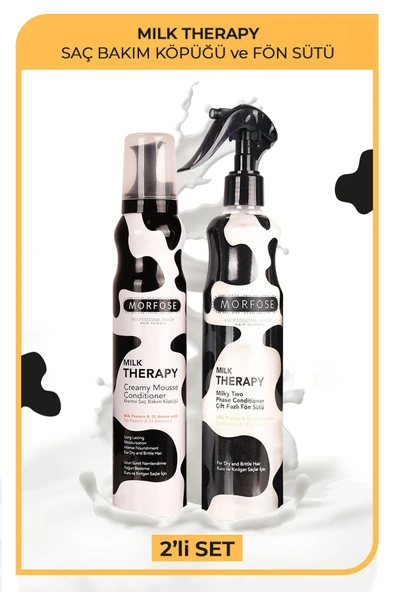 MORFOSE Milk Therapy Saç Bakım Köpüğü 200 ml Fön Sütü 400 ml