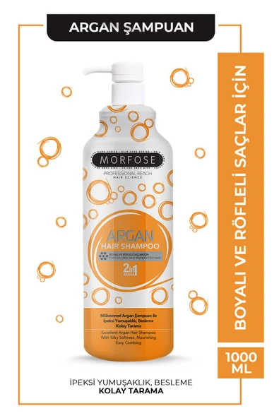 MORFOSE Argan Içeren Saç Şampuanı 1000 ml - Boyalı Saçlar