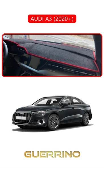 NEYA  AUDİ A3 (2020+)TORPİDO KORUMA HALISI KIRMIZI KENAR - 1
