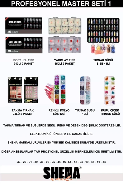 SHENA Kalıcı Oje - Protez Tırnak Master Seti 1 (FREZE - UV - TOZ ALMA | OJE - BUILDER JEL | AKSESUAR) - 4