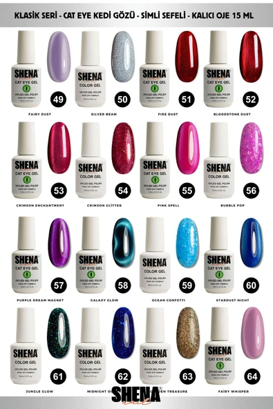 SHENA Kalıcı Oje Bayilik Paketi 192 Adet Tüm Renkler - Toptan Oje - UV/LED Gel Polish 15 Ml - Dynamic - 6