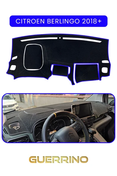 NEYA  CITROEN BERLİNGO 2018+TORPİDO KORUMA HALISI MAVİ KENAR ürün görseli 1